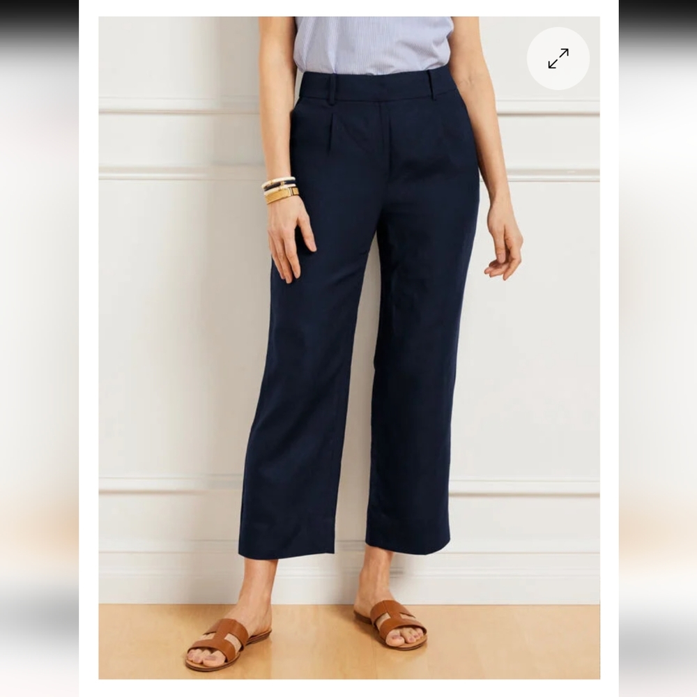 Talbots 10 Pant High Waist Ankle Straight pants work Bristol crop med dress nwt